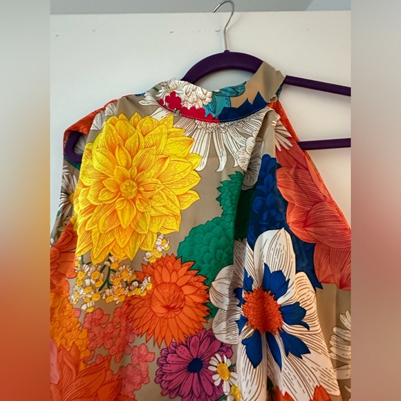 Lilipretty Floral Print Halter Neck Elastic Waist Party Maxi Dress - Picture 6 of 7